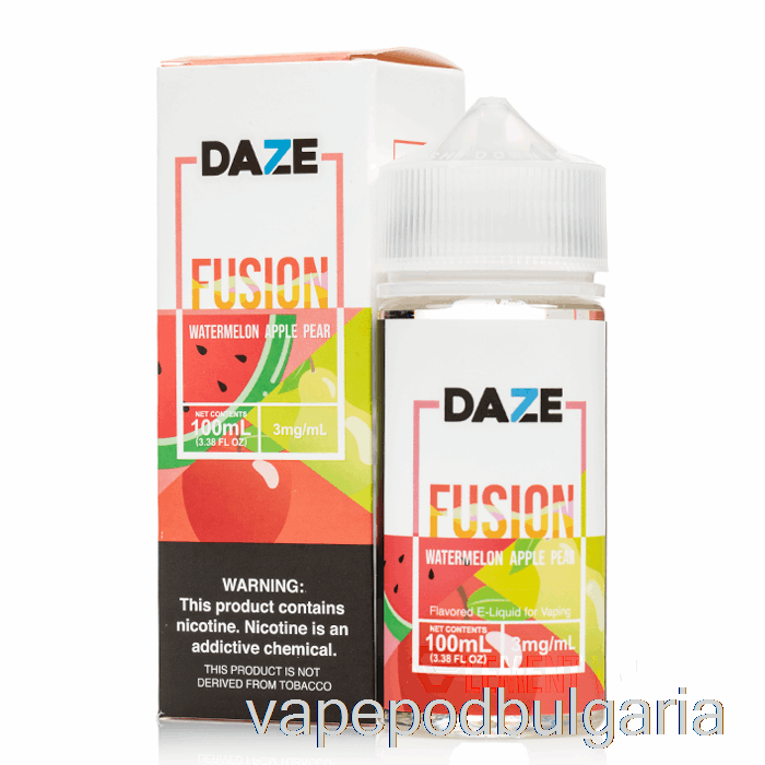 Vape Bulgaria диня ябълка круша - 7 Daze Fusion - 100ml 3mg